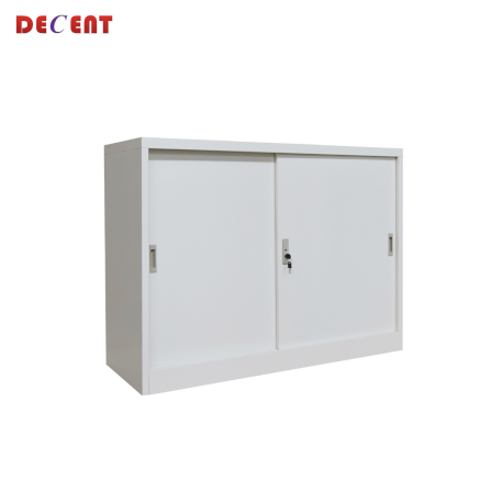 ตู้เอกสารเหล็กบานเลื่อน DECENT รุ่น M1-4 สีขาว ทึบเตี้ย 120 ซม._3